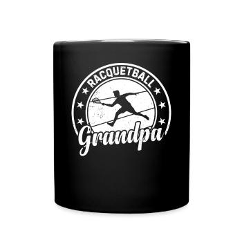 Racquetball Grandpa Racquetball Player Grandpa - Tasse einfarbig - Schwarz - Vorne