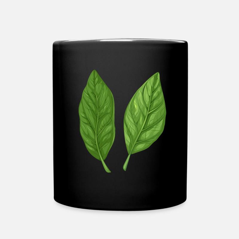 Deux feuilles de basilic Pure Nature - Mug uni - noir