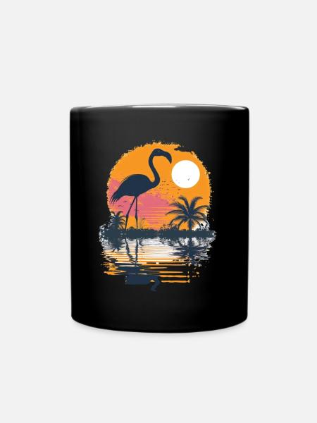 Flamingo Illustration - Tasse einfarbig - Schwarz