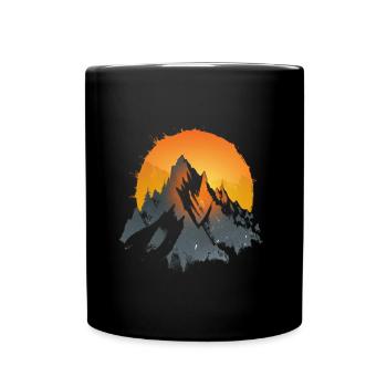 Sunset, Mountains, Nature Magic - Full Colour Mug - black - Front