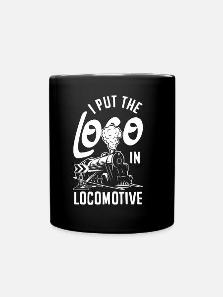 Lustiges Zug Liebhaber Züge Lokomotive Geschenk - Tasse einfarbig - Schwarz