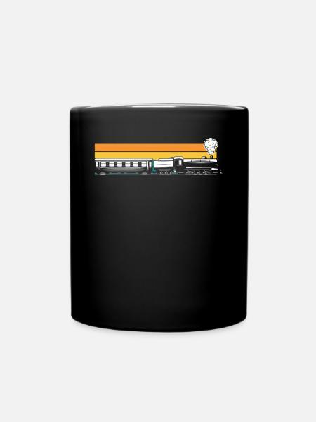 Lustiges Zug Liebhaber Züge Lokomotive Geschenk - Tasse einfarbig - Schwarz