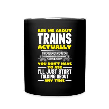 Drôle de Train amant Trains Locomotive cadeau - Mug uni - noir - Devant
