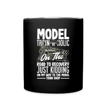 Drôle de Train amant Trains Locomotive cadeau - Mug uni - noir - Devant