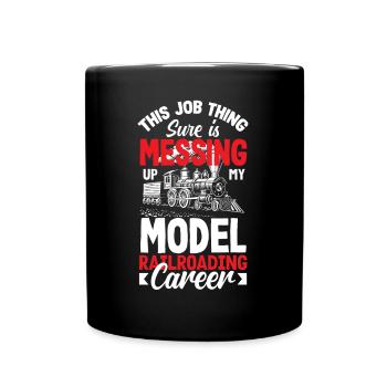 Drôle de Train amant Trains Locomotive cadeau - Mug uni - noir - Devant