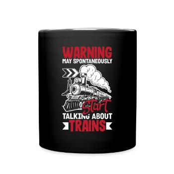 Drôle de Train amant Trains Locomotive cadeau - Mug uni - noir - Devant