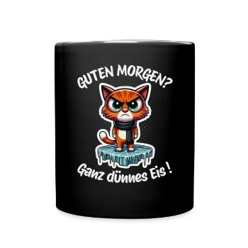 Very thin – morning cat - Full Colour Mug - black - Front