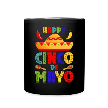 Cinco De Mayo | Mexican Fiesta Gift - Full Colour Mug - black - Front