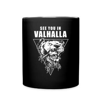 Wikinger Tshirt Viking Valhalla Walhalla Gott Odin - Tasse einfarbig - Schwarz - Vorne