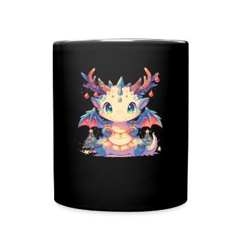 Dragon Christmas Dragon Kids - Full Colour Mug - black - Front