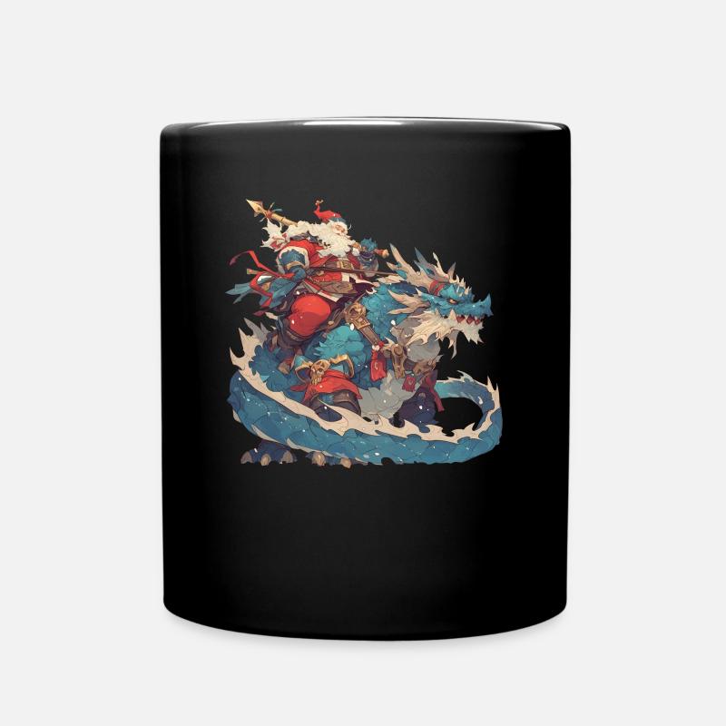 Drache Weihnachten Drache Kinder - Tasse einfarbig - Schwarz