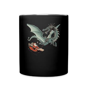 Dragon Christmas Dragon Kids - Full Colour Mug - black - Front