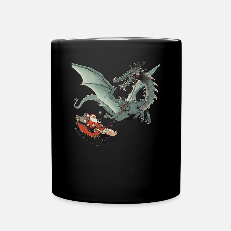 Dragon Noël Dragon Enfants - Mug uni - noir