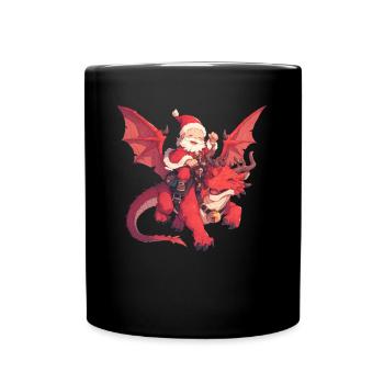 Dragon Christmas Dragon Kids - Full Colour Mug - black - Front