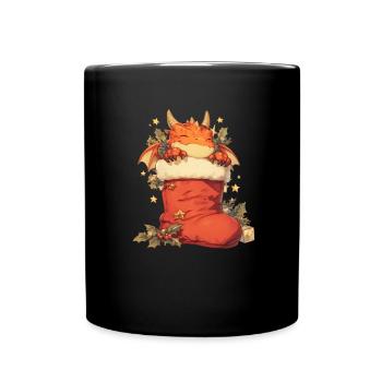 Dragon Christmas Dragon Kids - Full Colour Mug - black - Front
