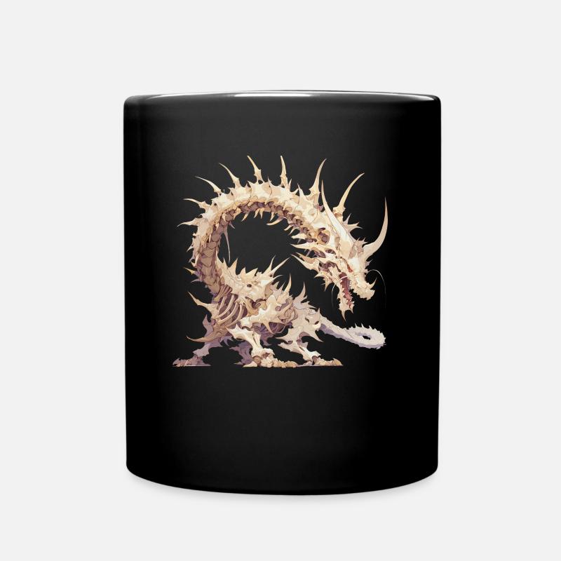 Drache Skelett Halloween Drache Kinder - Tasse einfarbig - Schwarz