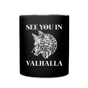 Wikinger Tshirt Viking Valhalla Walhalla Gott Odin - Tasse einfarbig - Schwarz - Vorne