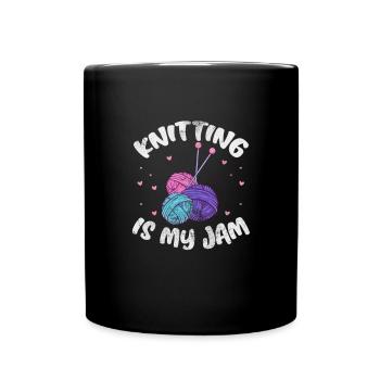 Crochet Knitting - Full Colour Mug - black - Front