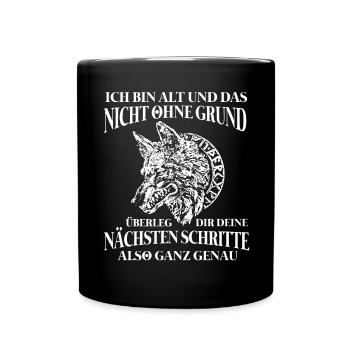 Wikinger Tshirt Viking Valhalla Walhalla Gott Odin - Tasse einfarbig - Schwarz - Vorne