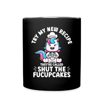 Cupcake Muffin Backen Geschenk - Tasse einfarbig - Schwarz - Vorne