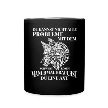Wikinger Tshirt Viking Valhalla Walhalla Gott Odin - Tasse einfarbig - Schwarz - Vorne