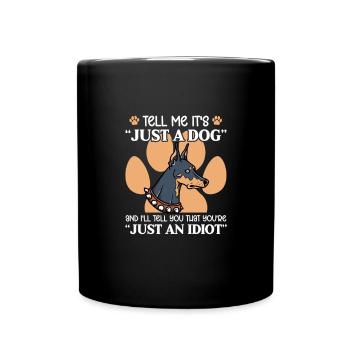 Doberman chien chiens cadeau pour animaux de compagnie - Mug uni - noir - Devant