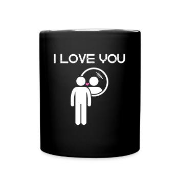 Ich liebe dich - I Love you - Tasse einfarbig - Schwarz - Vorne