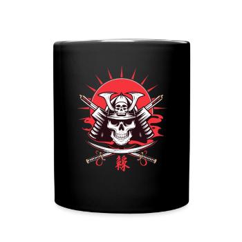 Mysteriöser Ninja-Krieger roten Sonnenuntergang - Tasse einfarbig - Schwarz - Vorne