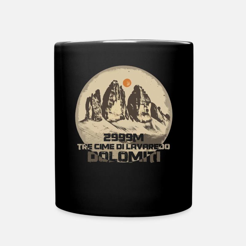 Dolomiten Drei Zinnen Tre Cime di Lavaredo Wandern - Tasse einfarbig - Schwarz