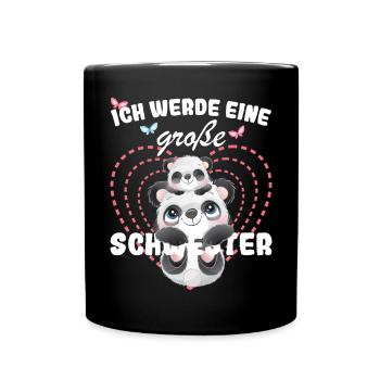 Je vais être une grande sœur en 2025 - Mug uni - noir - Devant
