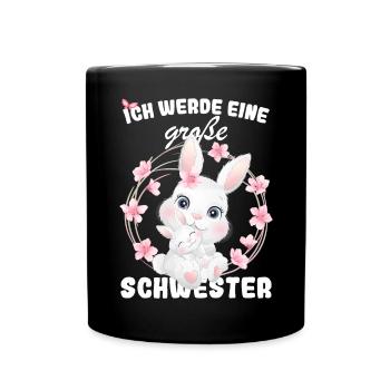 Je vais être une grande sœur en 2025 - Mug uni - noir - Devant