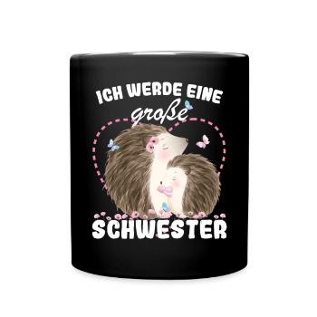 Je vais être une grande sœur en 2025 - Mug uni - noir - Devant