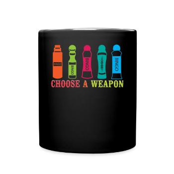 Joueur de bingo choisir une arme - Mug uni - noir - Devant
