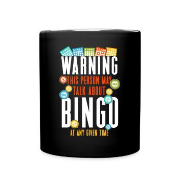 Bingo Player Warning This Person - Full Colour Mug - black - Front