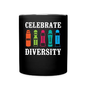 Bingo Player Celebrate Diversity - Tasse einfarbig - Schwarz - Vorne
