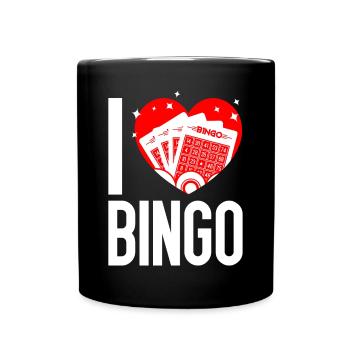 Bingo Player Heart I Love Bingo - Full Colour Mug - black - Front