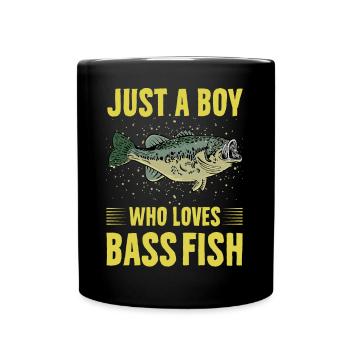 Nur ein Junge, der Barschfische liebt - Tasse einfarbig - Schwarz - Vorne