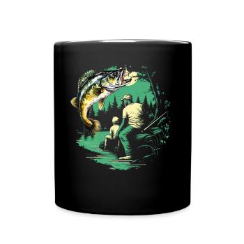 Barsch-Fisch - Tasse einfarbig - Schwarz - Vorne