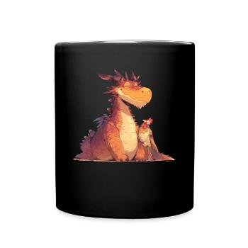 Drache Erntedankfest Drache Kinder - Tasse einfarbig - Schwarz - Vorne