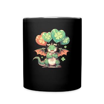 Drache Ballons St. Patricks Day Drache Kinder - Tasse einfarbig - Schwarz - Vorne