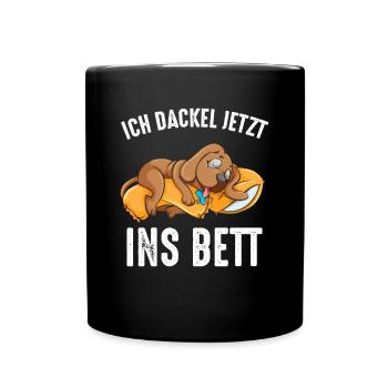 I Teckel Maintenant Au Lit Chemise De Sommeil Teckel - Mug uni - noir - Devant