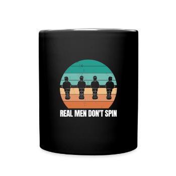 Football - real men don't spin - Full Colour Mug - black - Front