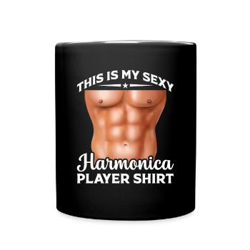 This Is My Sexy Harmonica Player Shirt Harmonica M - Tasse einfarbig - Schwarz - Vorne