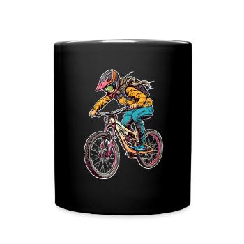 Fille de bicyclette - Mug uni - noir - Devant