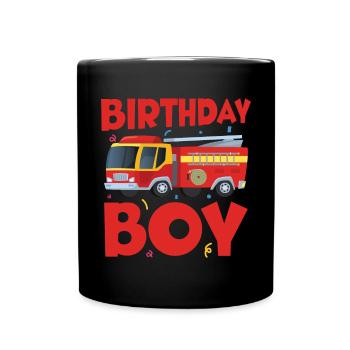 Garçon D’anniversaire Pompier Garçon D’anniversaire - Mug uni - noir - Devant