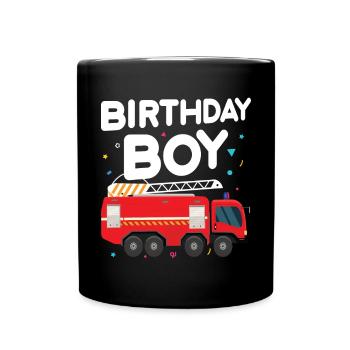 Garçon D’anniversaire Pompier Garçon D’anniversaire - Mug uni - noir - Devant