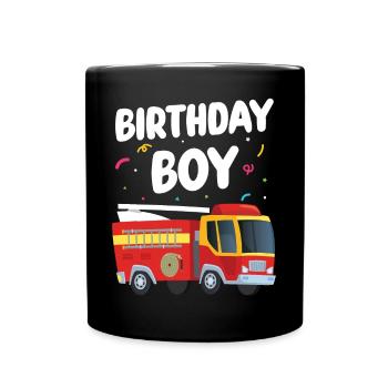 Birthday Boy Firefighter Birthday Boy - Full Colour Mug - black - Front