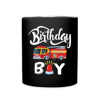 Birthday Boy Firefighter Birthday Boy - Full Colour Mug - black - Front