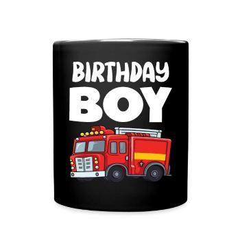 Birthday Boy Firefighter Birthday Boy - Full Colour Mug - black - Front