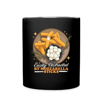 Mozzarella Sticks Käseliebhaber Geschenk - Tasse einfarbig - Schwarz - Vorne